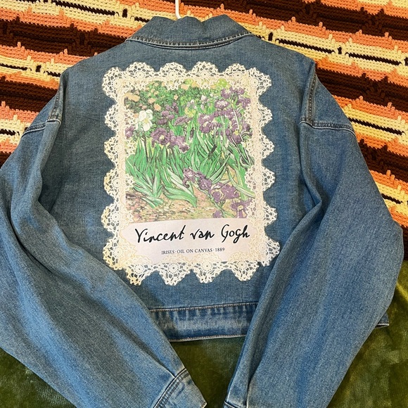 No Boundaries Jackets & Blazers - Denim Jacket with Van Gogh Print